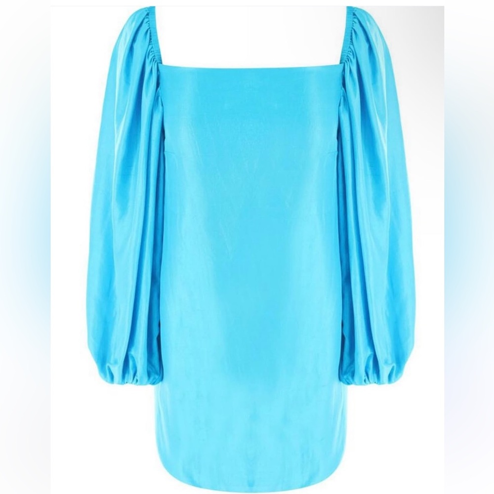 Azeeza silk Vibrant Blue Long Sleeve Dress